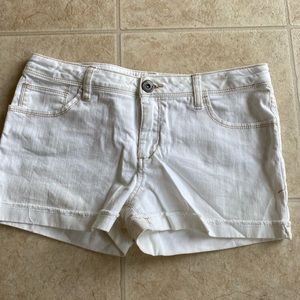 Girls White Denim Shorts